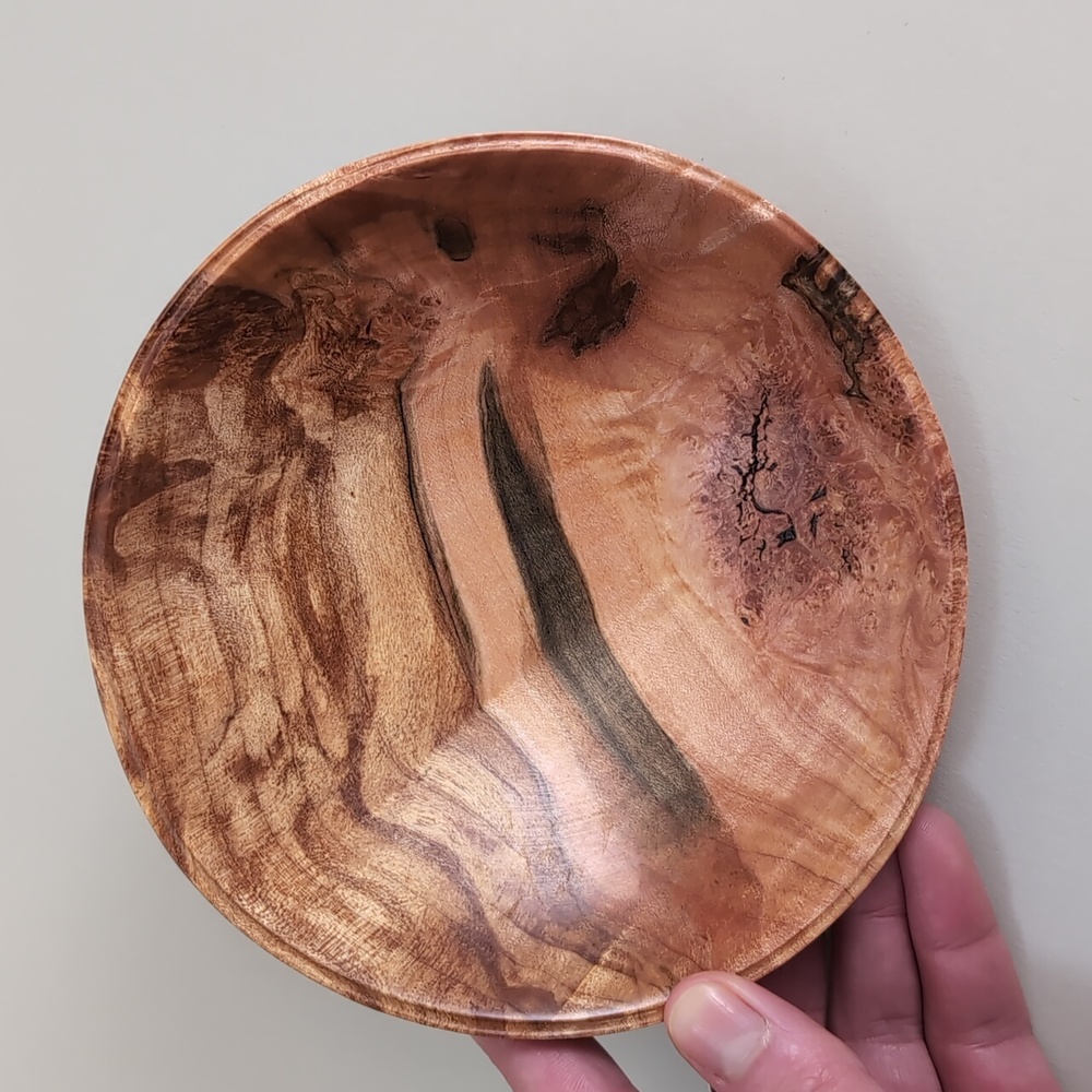 Alan Adler maple bowl (2018) fine art craft piece 6" Diameter - Picture 8 of 9